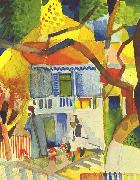 Innenhof des Landhauses in St. Germain August Macke